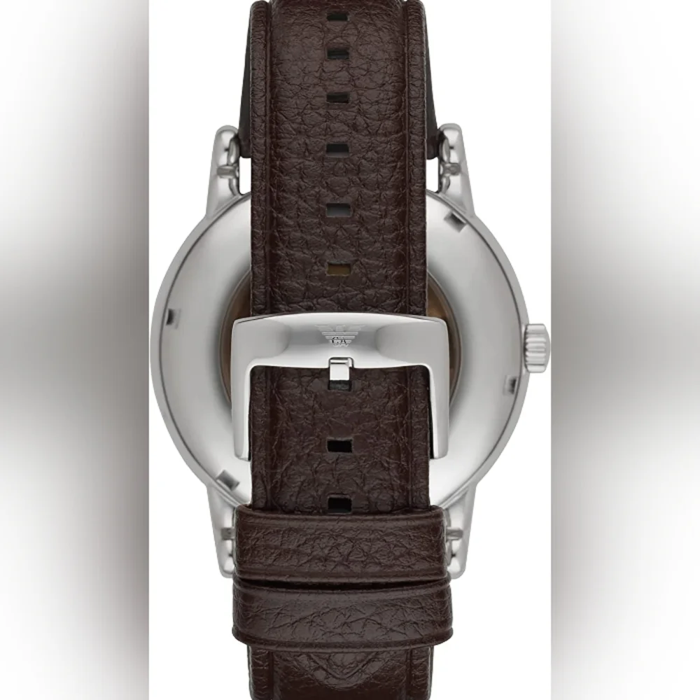 Emporio Armani Luigi AR1982 Automatic Skeleton Dial Leather Strap Men's Watch - Picture 7 of 16